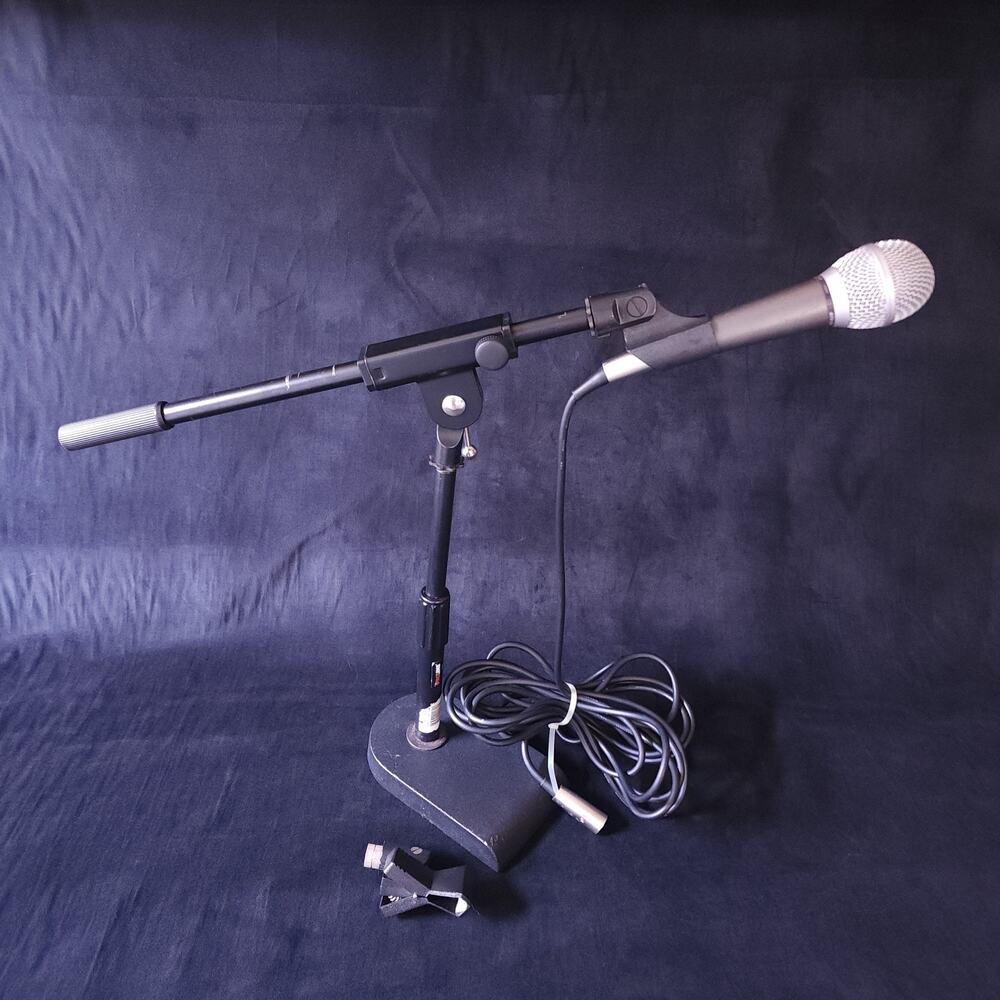 Proline MS112BK Adjustable Table Microphone Stand w/ Atus ATR30 Mic & Cable